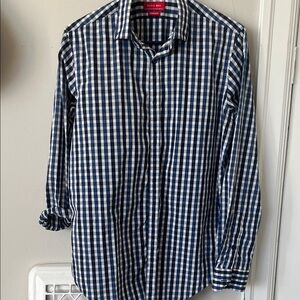 Zara Navy and White Checkered Shirt